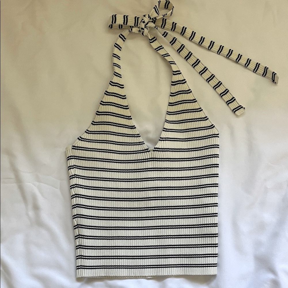 Striped halter top